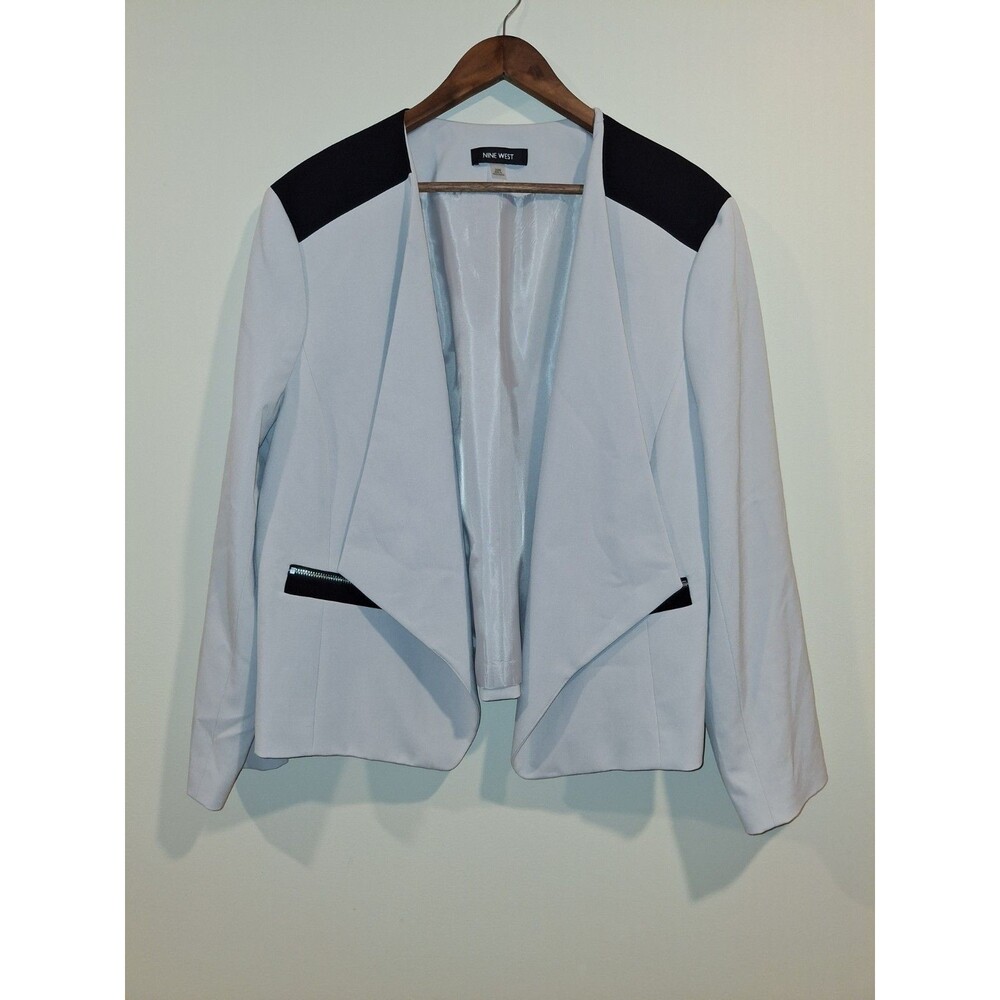 Nine West Two Tone Plus Size Open Blazer Grey And… - image 1